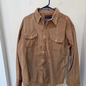 Men's Corduroy  Long Sleeve Shirt by V.I.P. 100% Cotton,